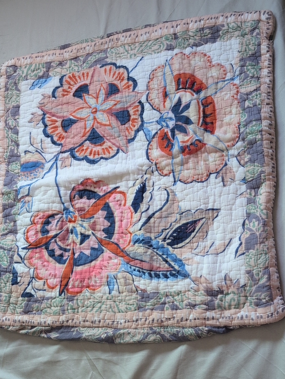 Anthropologie Brynne Floral Quilted Euro Shams X2 EUC